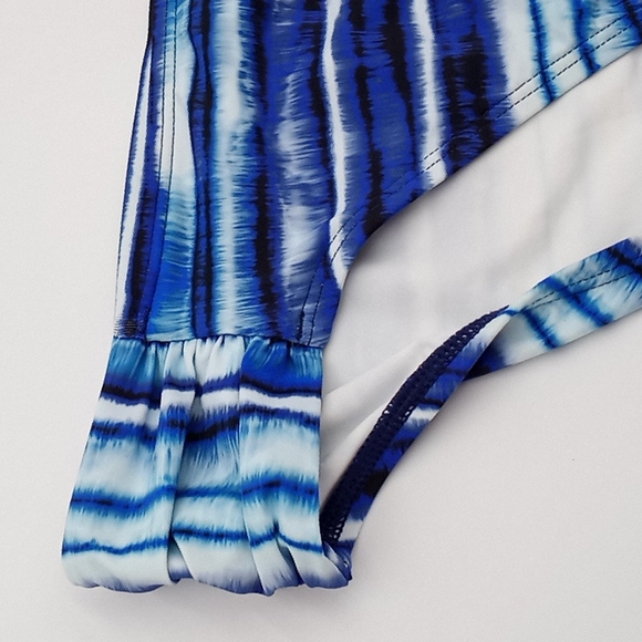 La Blanca Serene Side Shirred Hipster Bikini Bottom Blue - Picture 6 of 13